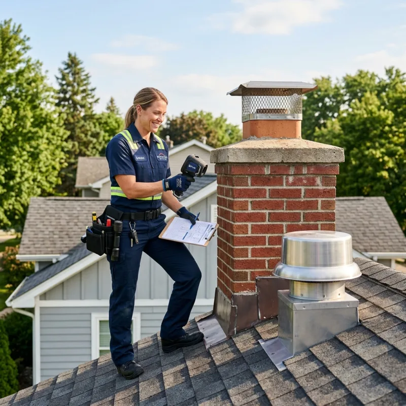 Technician inspecting a Wallington roof cavity and ductwork for a dead bird